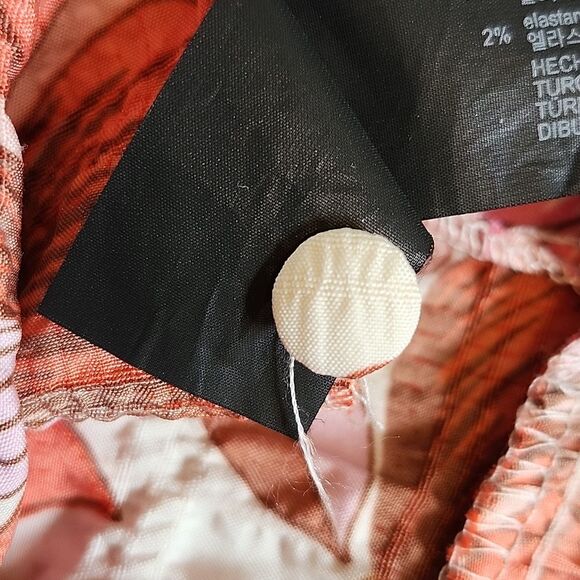 Zara Long Sleeved Floral Tiered Swing Mini Dress, Red Pink Mustard, XS - Picture 8 of 10